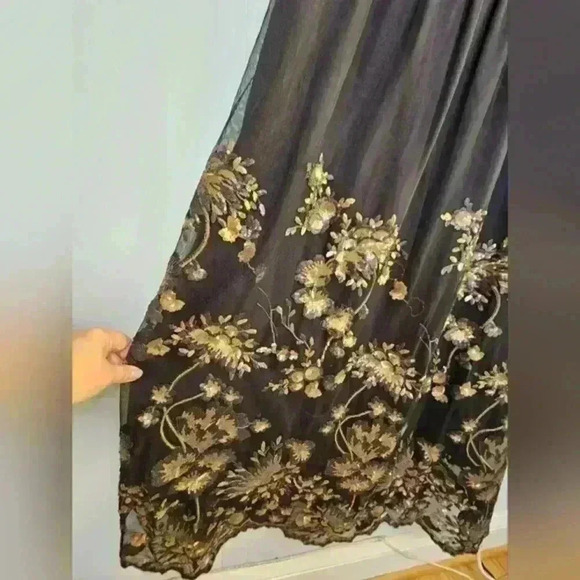 IGIGI Ekanta Black and Gold Beaded Maxi Sleeveless Empire Waist Dress  18/20 - Picture 10 of 16